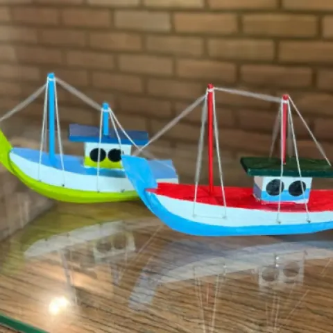 Dupla de barcos decorativo de mesa